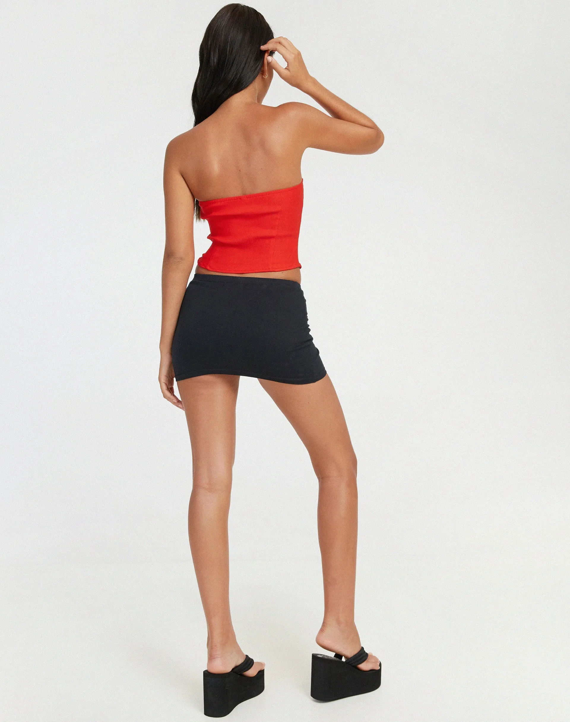 Salus Tailored Bandeau Top in Red sold by Motel Rocks product image thumbnail 4