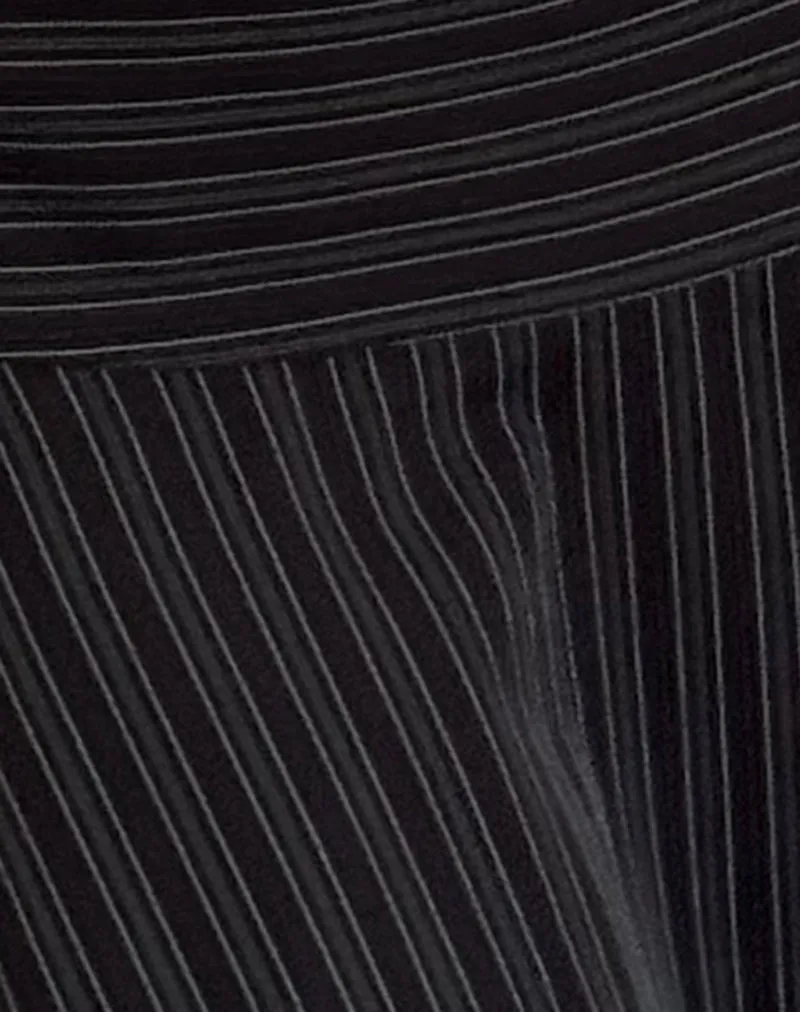 Zelian Mini Skirt in Pinstripe Black sold by Motel Rocks product image thumbnail 5