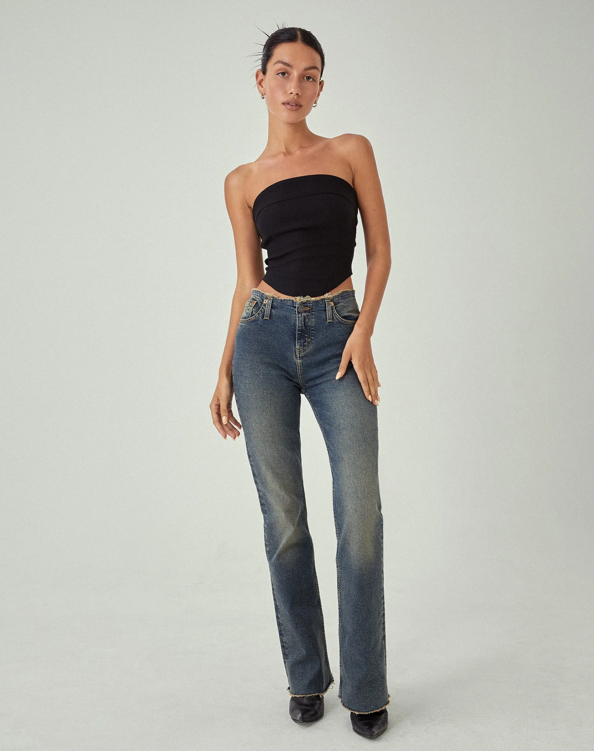 Panilka Bandeau Top in Black sold by Motel Rocks product image thumbnail 4