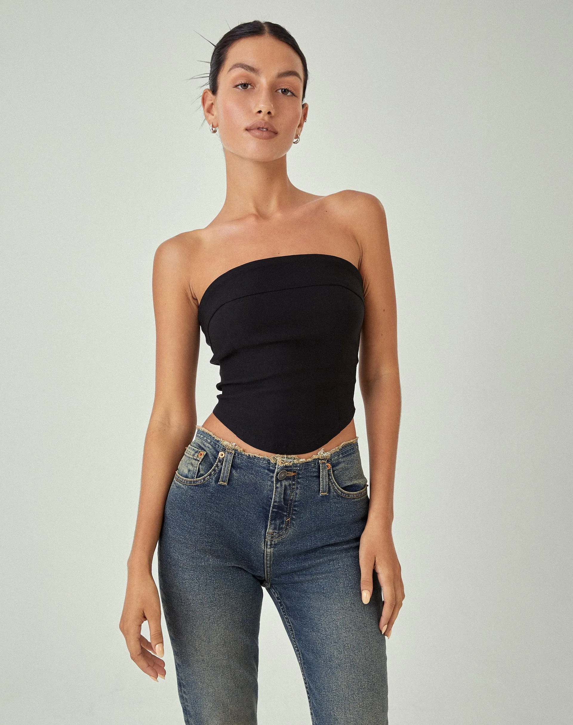 Panilka Bandeau Top in Black sold by Motel Rocks product image thumbnail 2