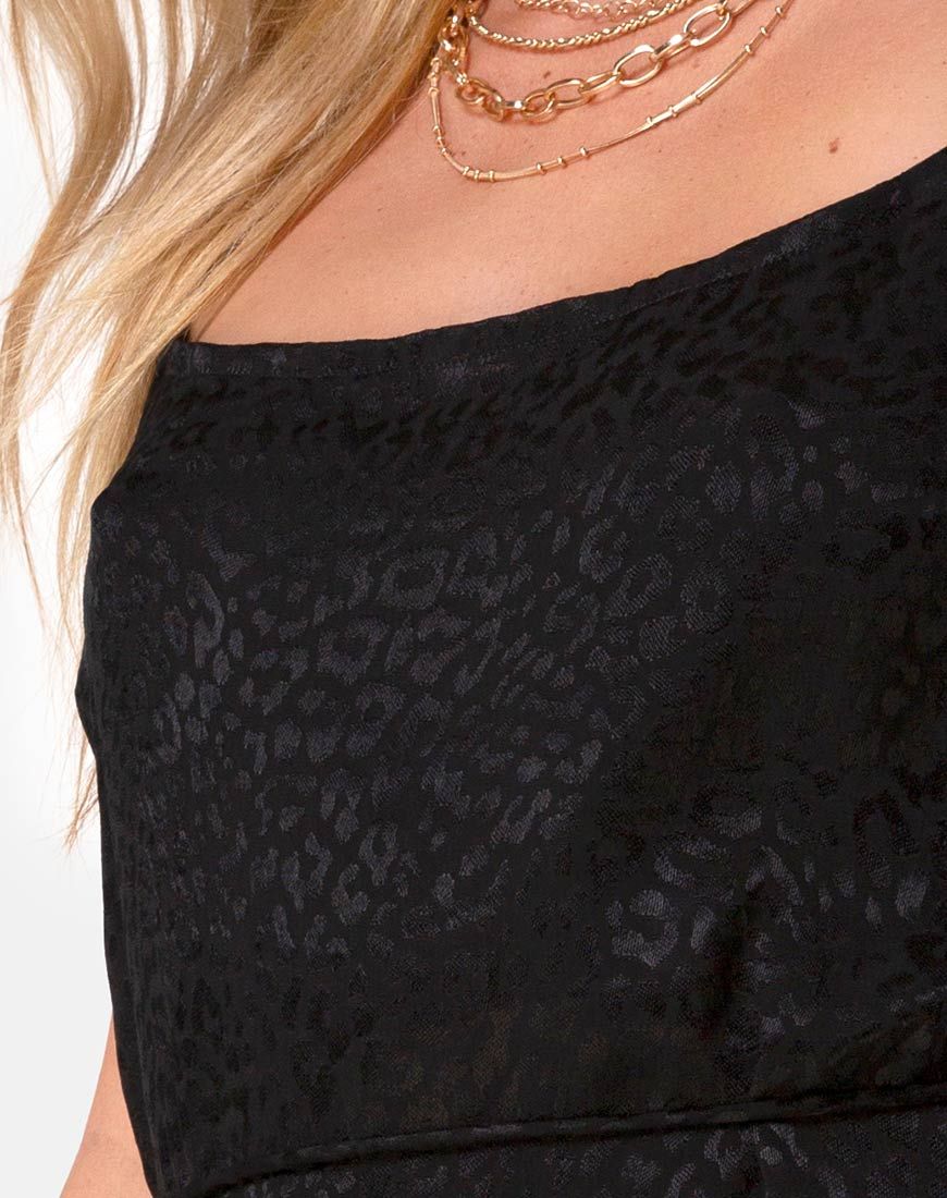 Kinley Dress in Satin Cheetah Black sold by Motel Rocks product image thumbnail 5