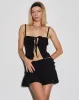 Rikako Shirred Mini Skirt in Black sold by Motel Rocks