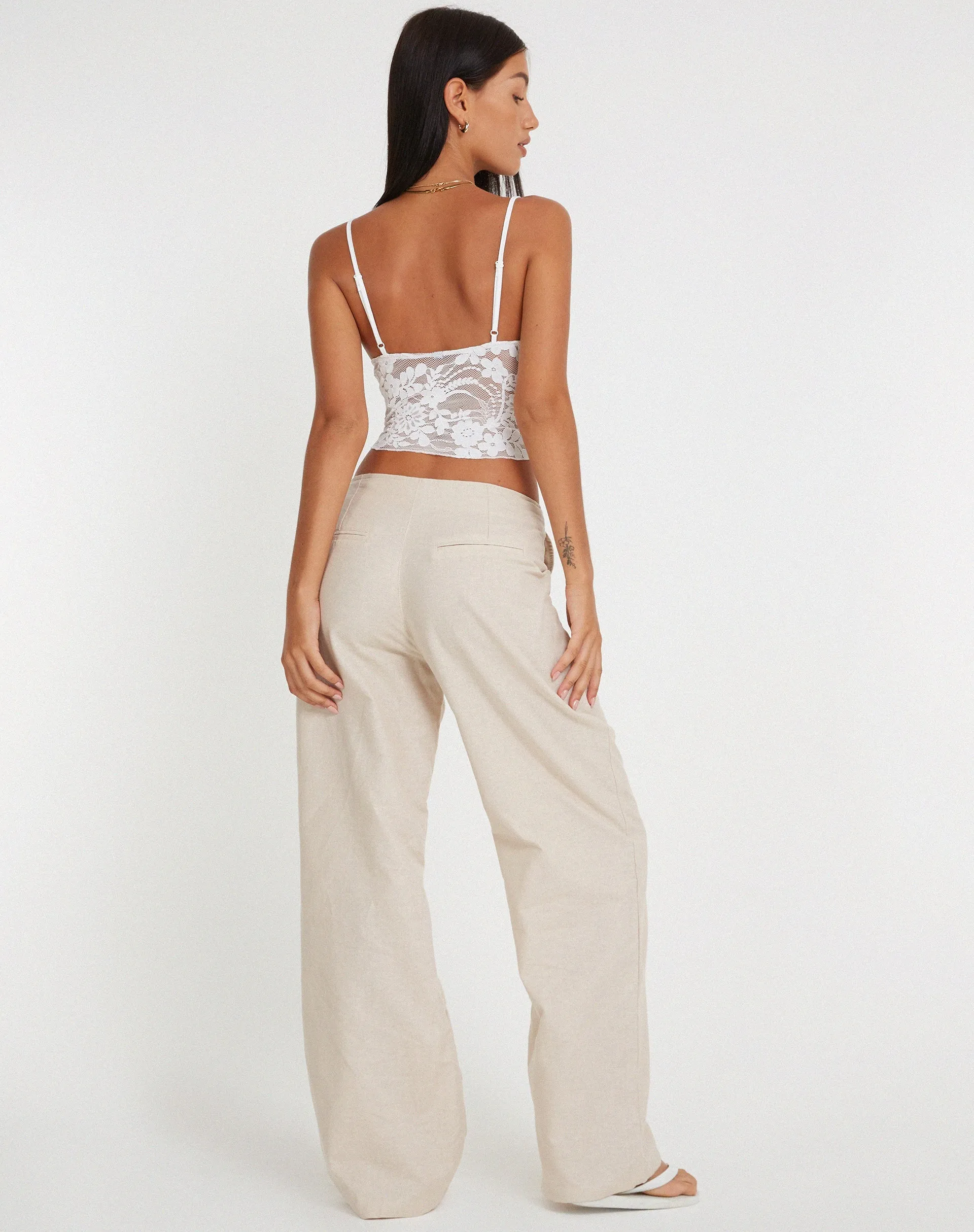 Yenko Crop Top in Lace Ivory sold by Motel Rocks product image thumbnail 4