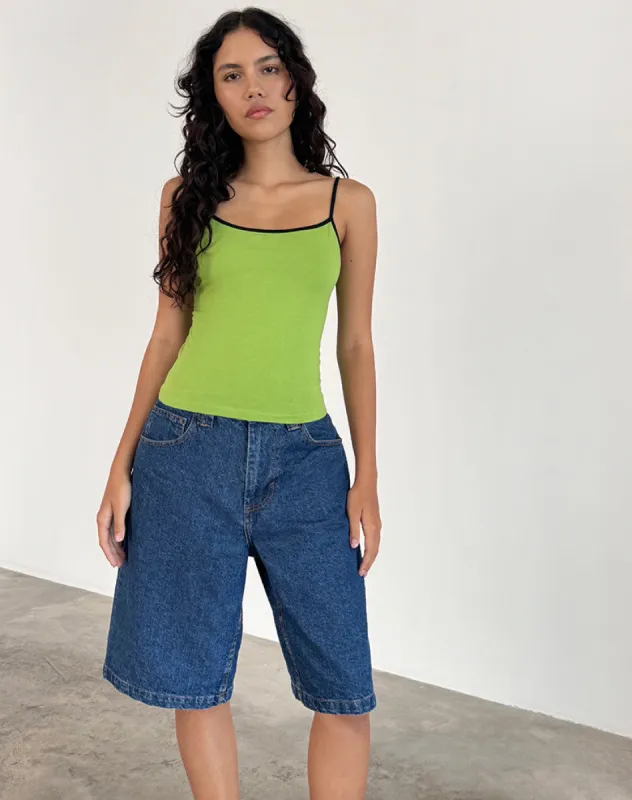 Solani Top in Wasabi with Black Binding sold by Motel Rocks