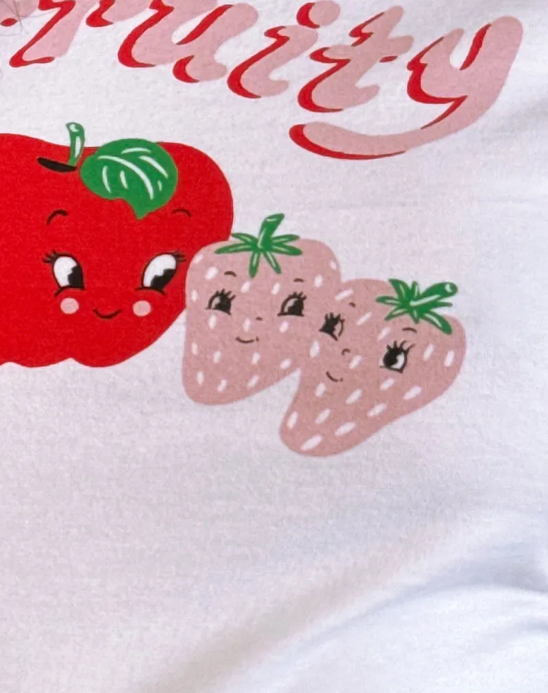 Sutin Tee in White Fruity sold by Motel Rocks product image thumbnail 5