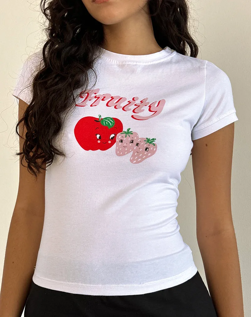 Sutin Tee in White Fruity sold by Motel Rocks product image thumbnail 2
