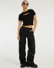 Morsche Cut Out Crop Top in Black sold by Motel Rocks