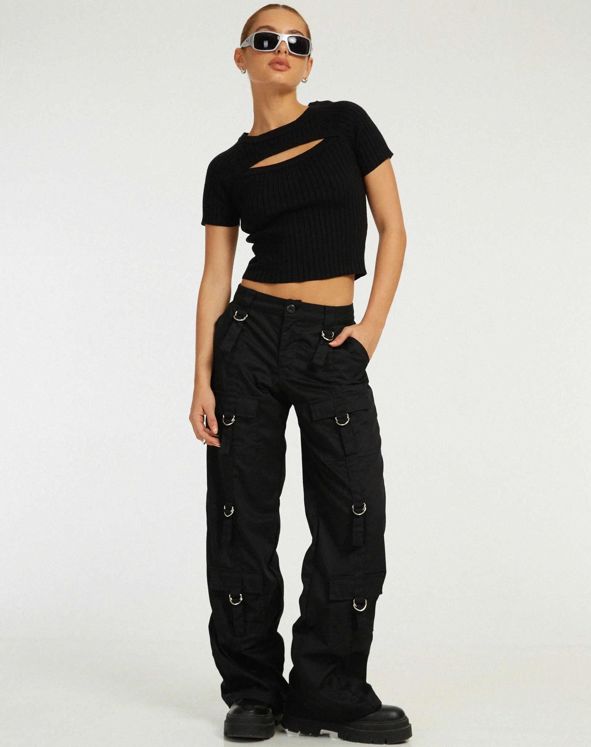 Morsche Cut Out Crop Top in Black sold by Motel Rocks product image thumbnail 4