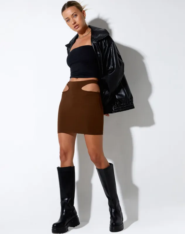Steine Mini Skirt in Cocoa sold by Motel Rocks