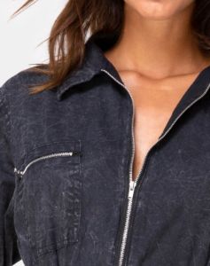 Brody Boiler Suit in Black sold by Motel Rocks