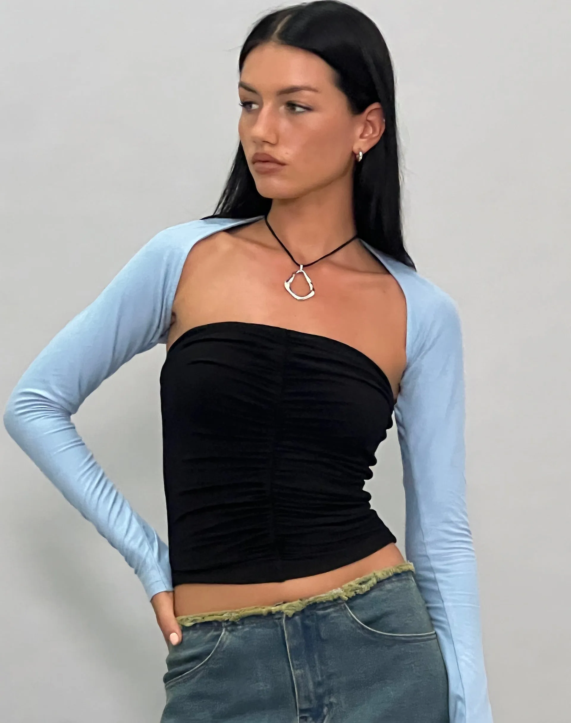 Ladri Shrug Top in Nantucket Blue sold by Motel Rocks product image thumbnail 2