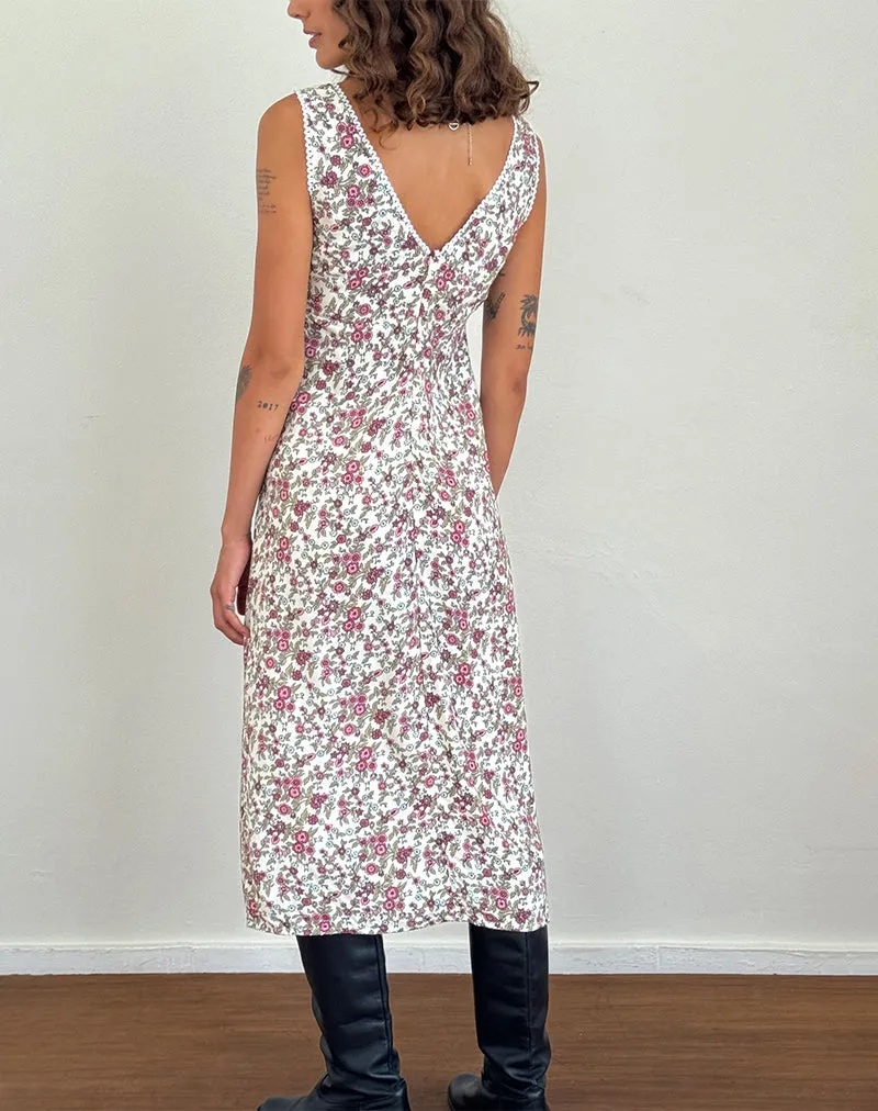 Lavisha Midi Dress in Vintage Bloom Ivory sold by Motel Rocks product image thumbnail 3