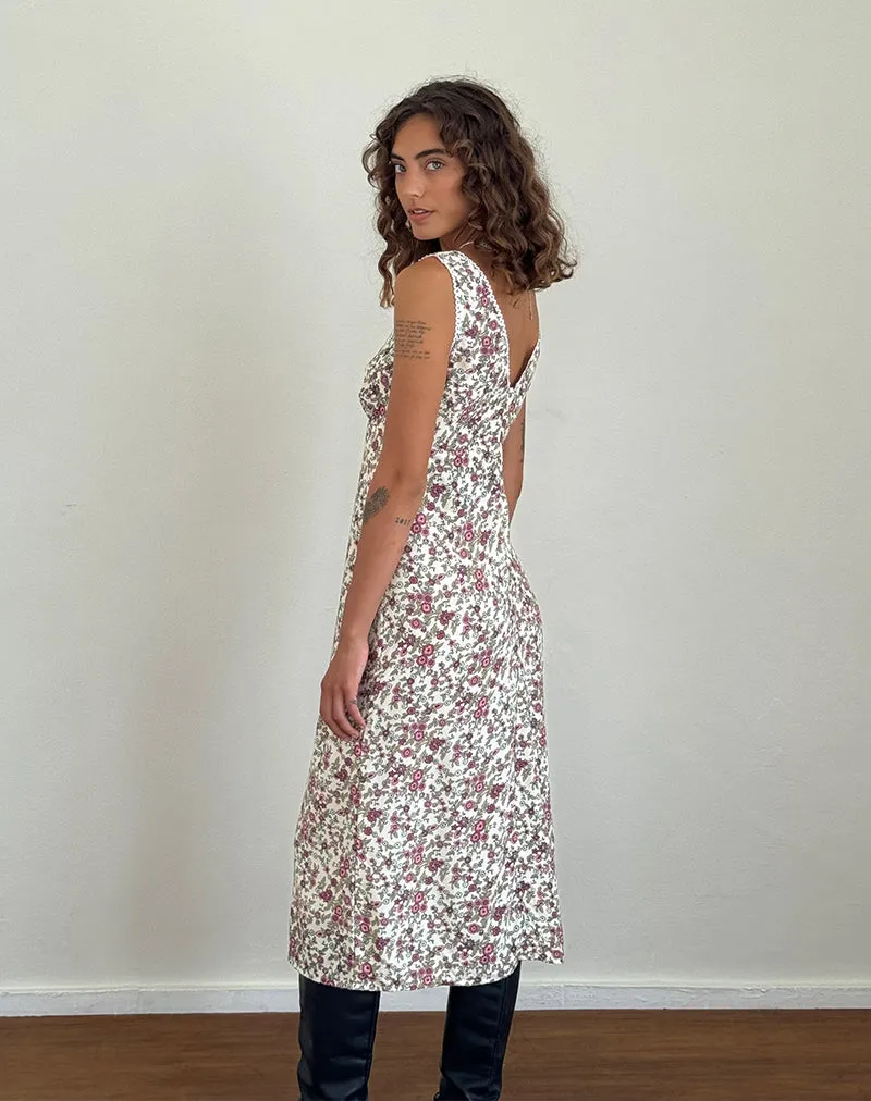 Lavisha Midi Dress in Vintage Bloom Ivory sold by Motel Rocks product image thumbnail 5