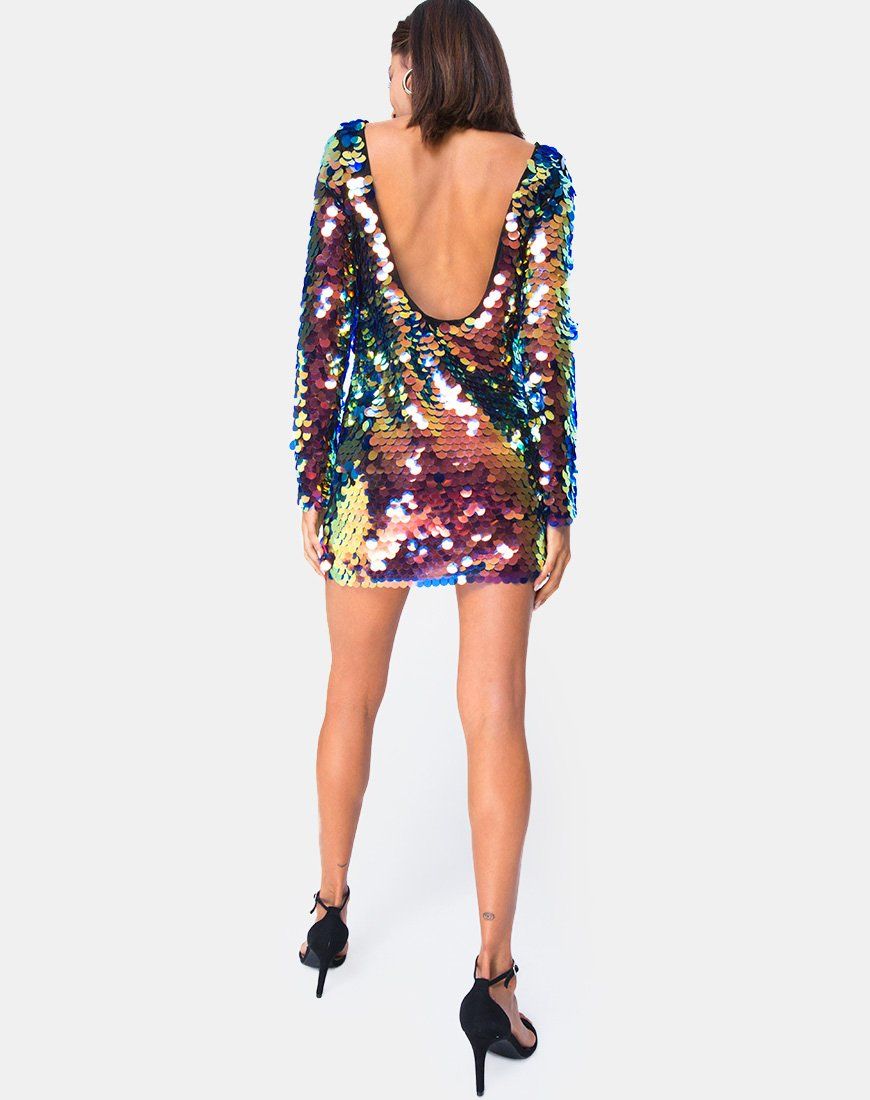 Malia Mini Dress in Dragon Fruit Sequin sold by Motel Rocks product image thumbnail 4
