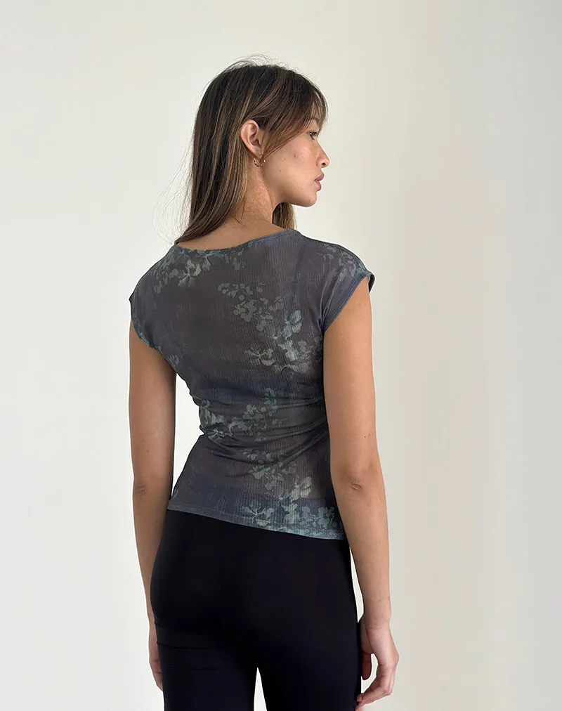 Nova Mesh Top in Faded Botanical Green sold by Motel Rocks product image thumbnail 4