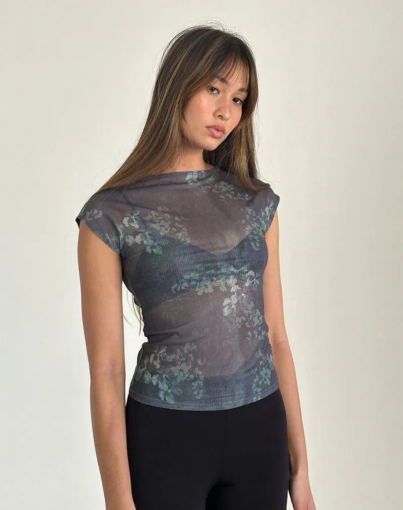 Nova Mesh Top in Faded Botanical Green sold by Motel Rocks product image thumbnail 3