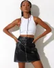 Eito Mini Skirt in PU Black sold by Motel Rocks