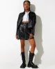 Eito Mini Skirt in PU Black sold by Motel Rocks