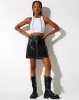 Eito Mini Skirt in PU Black sold by Motel Rocks