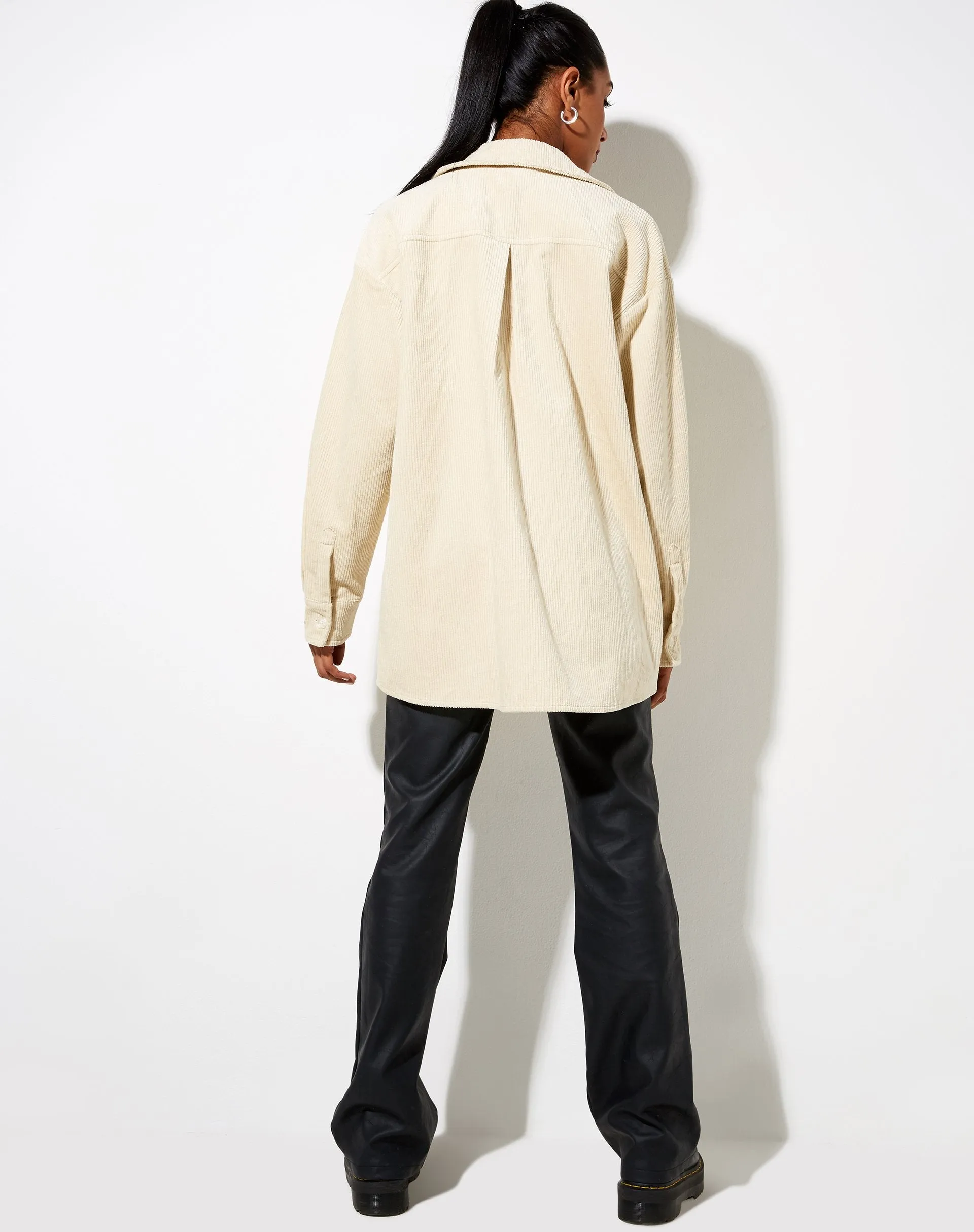 Marcy Shirt in Corduroy Tan sold by Motel Rocks product image thumbnail 4