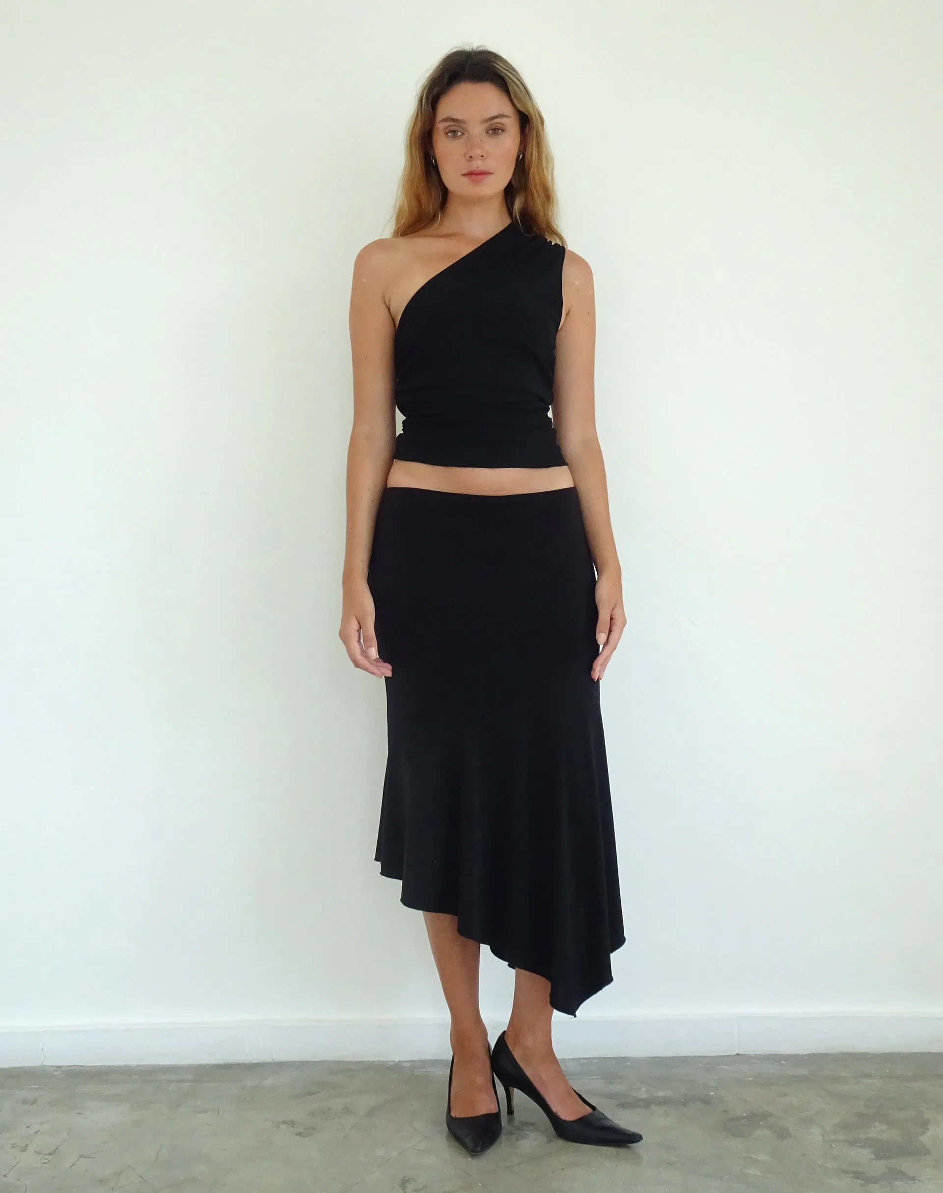 Evelina One Shoulder Top in Black Mesh sold by Motel Rocks product image thumbnail 5