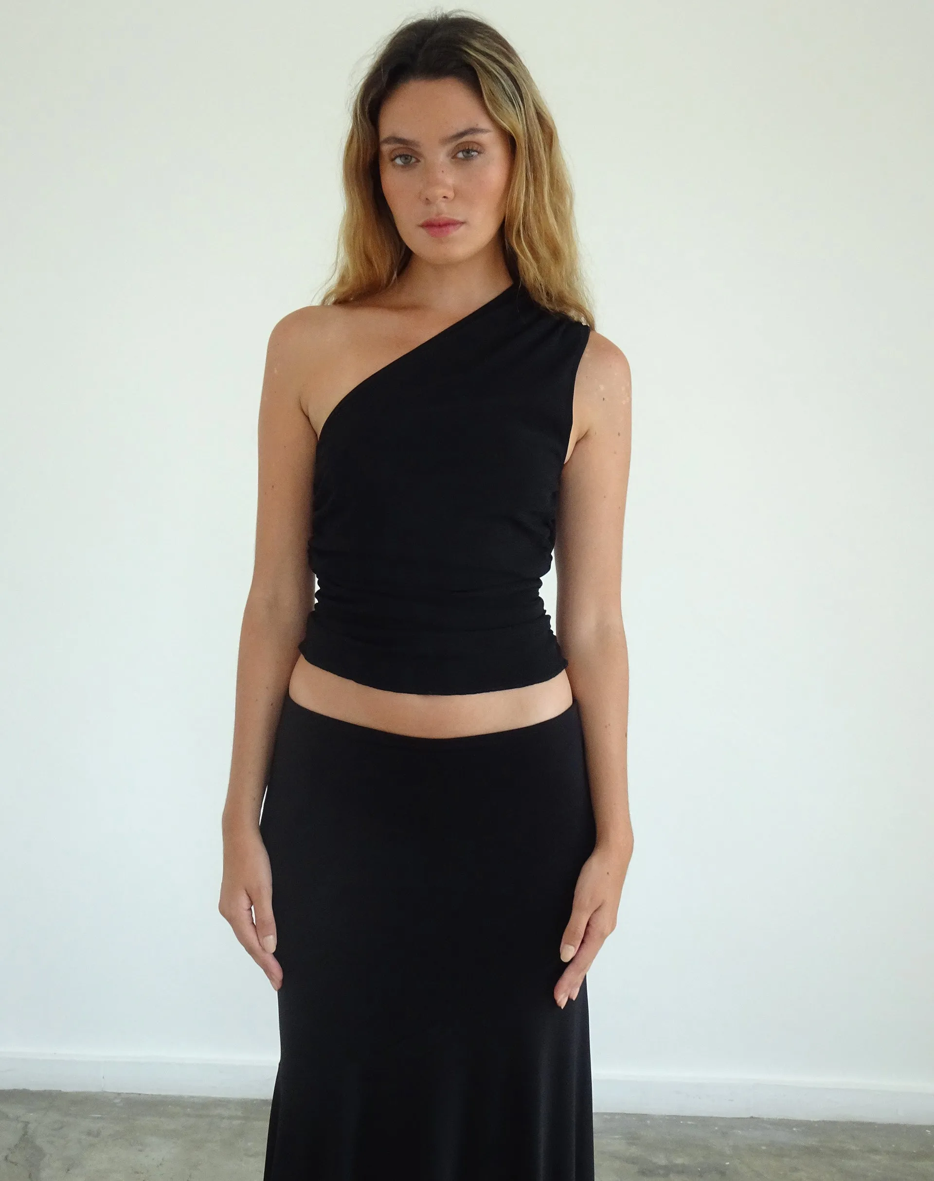 Evelina One Shoulder Top in Black Mesh sold by Motel Rocks product image thumbnail 4