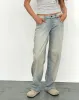 Low Rise Parallel Jeans in Sand Bleach Extreme sold by Motel Rocks