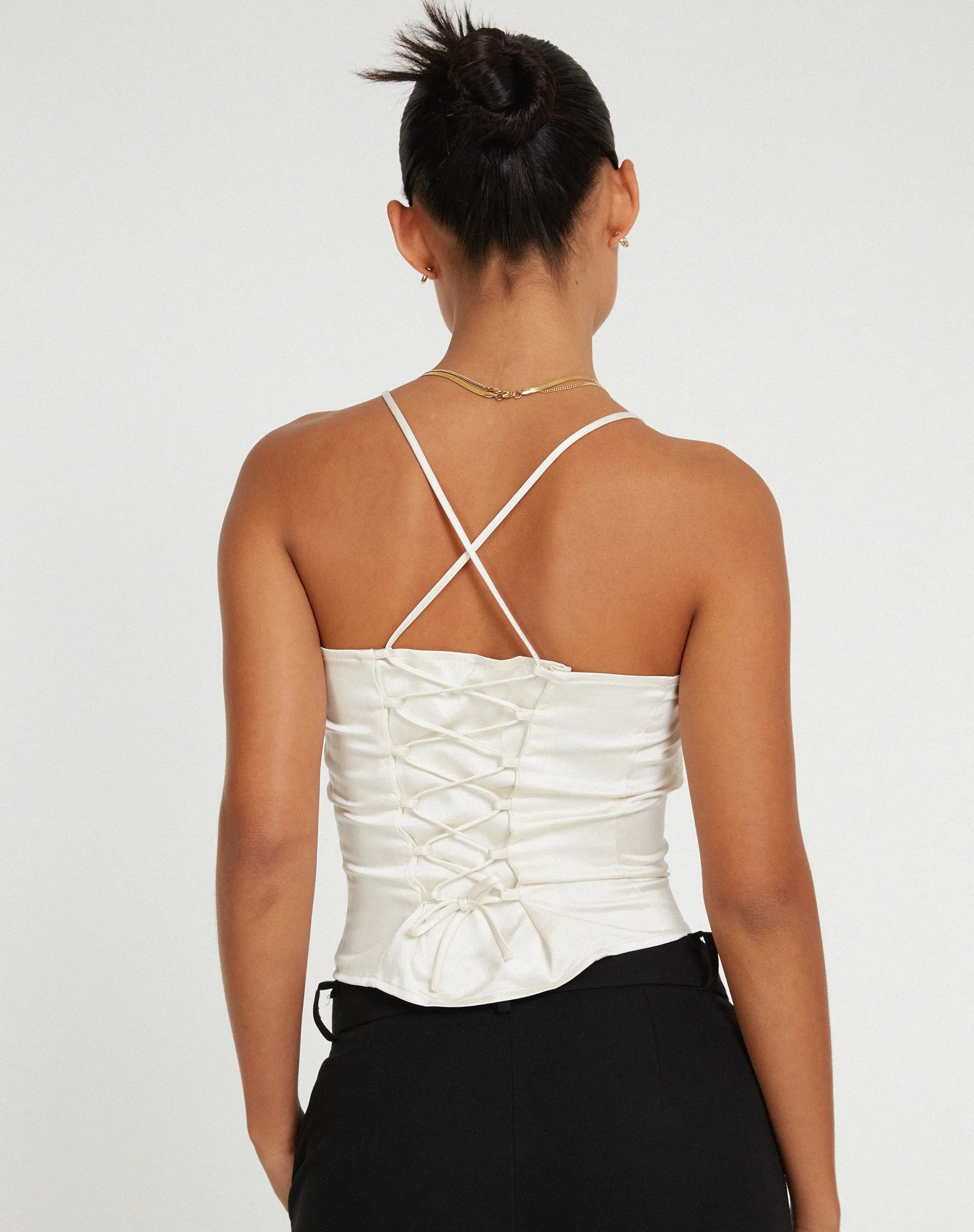 Cosey Top in Satin Ivory sold by Motel Rocks product image thumbnail 2