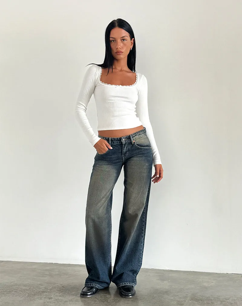 Low Rise Parallel Jeans in Amber Wash sold by Motel Rocks
