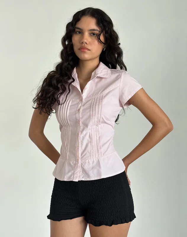 Wilmot Blouse in Light Pink Poplin sold by Motel Rocks