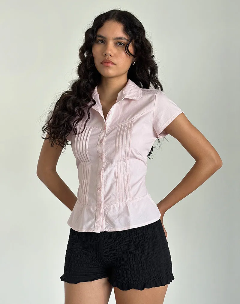 Wilmot Blouse in Light Pink Poplin sold by Motel Rocks