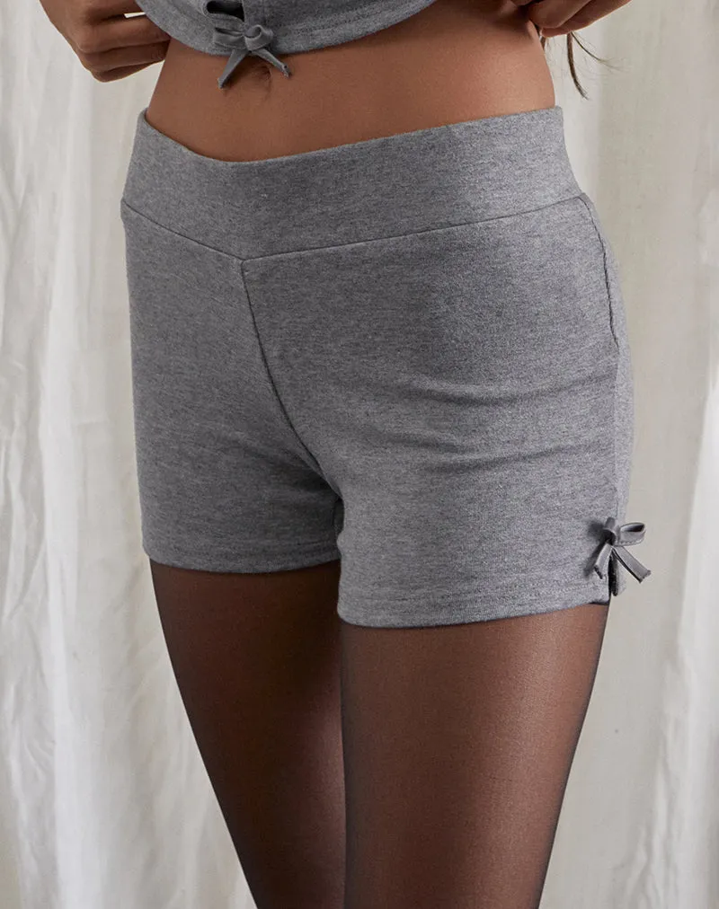 Verna Bow Micro Short in Light Grey Knit sold by Motel Rocks