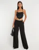 Ketida Halterneck Crop Top in Black Diamante sold by Motel Rocks