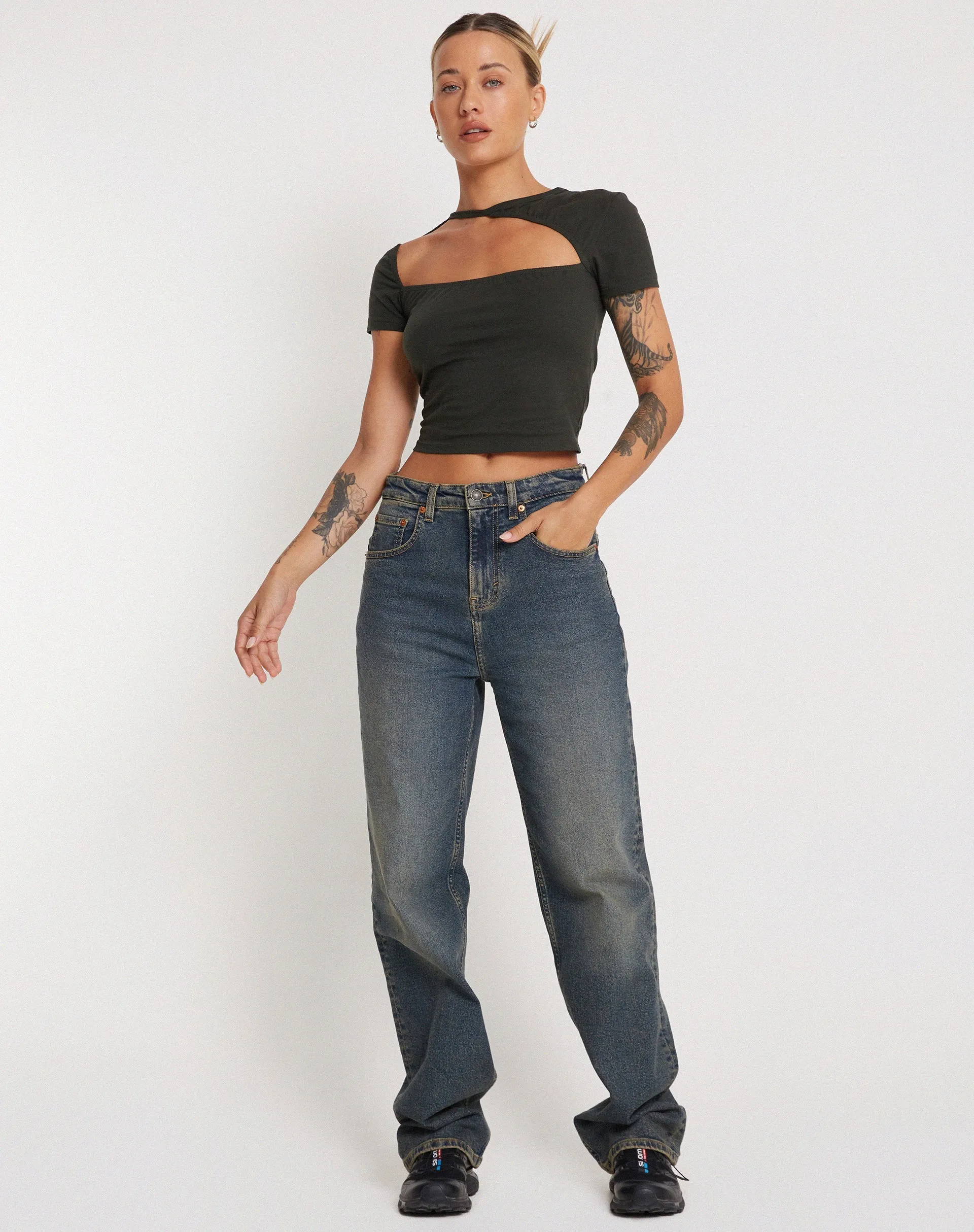 Desiree Crop Top in Black Forest sold by Motel Rocks product image thumbnail 2