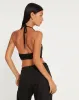 Ketida Halterneck Crop Top in Black Diamante sold by Motel Rocks