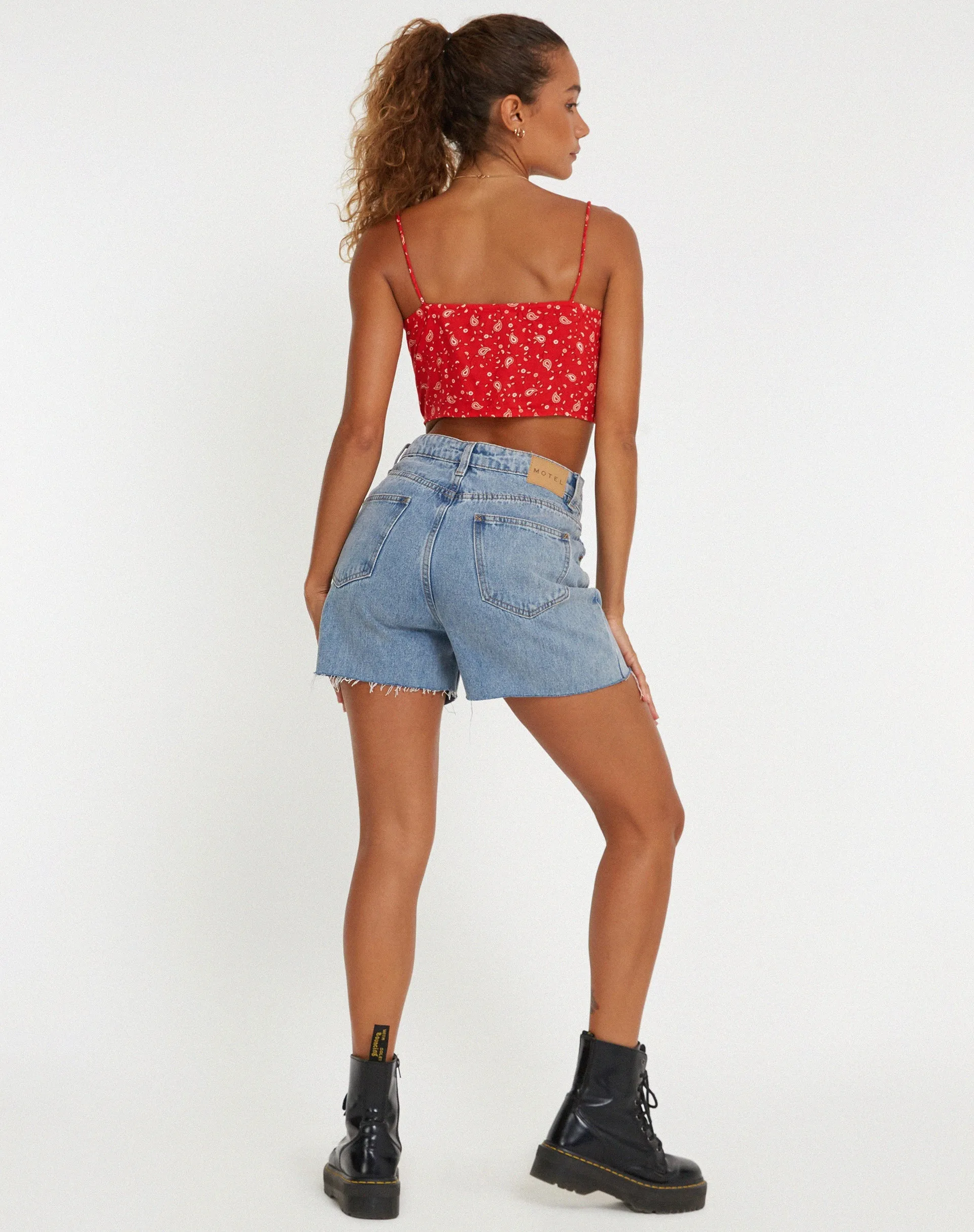 Hema Crop Top in Paisley Fun Red sold by Motel Rocks product image thumbnail 5