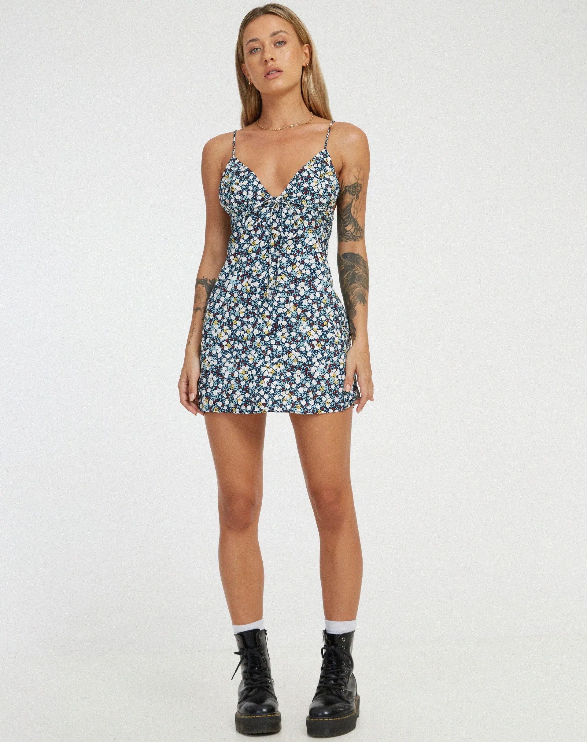 Senora Mini Dress in Floral Field Navy sold by Motel Rocks product image thumbnail 4
