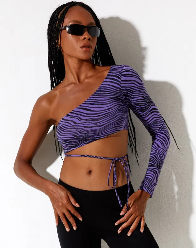 Shanin Long Sleeve Top in Desert Terrain Purple made by Motel Rocks