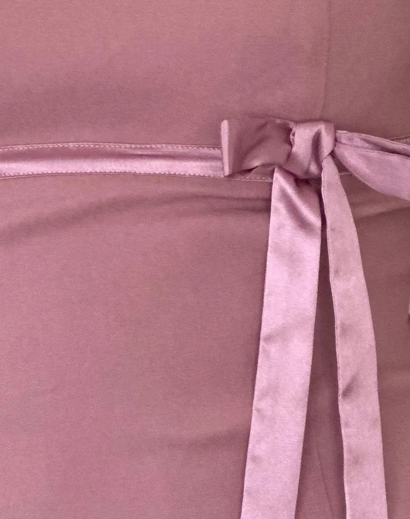 Novita Bow Detail Bandeau Top in Tailoring Dusky Pink sold by Motel Rocks product image thumbnail 5