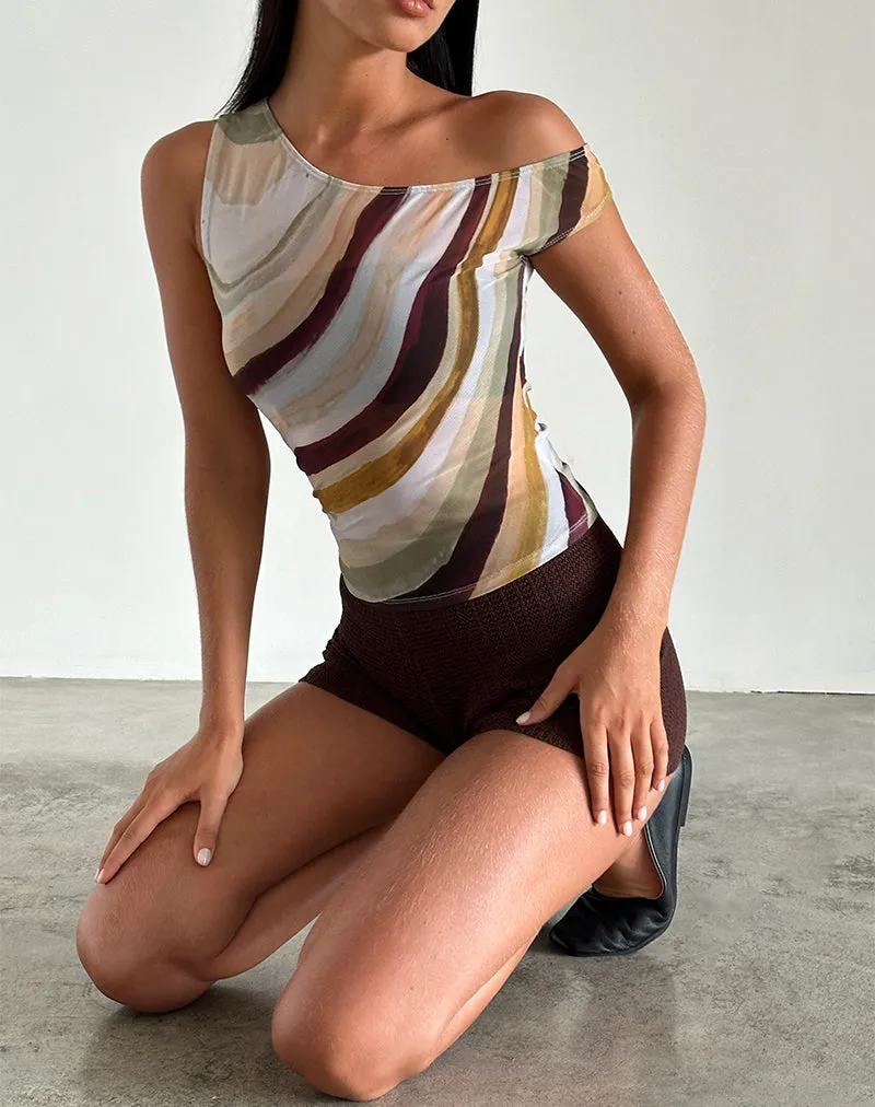 Sohan Asymetrical Top in Mesh Wiggle Sunset sold by Motel Rocks product image thumbnail 4