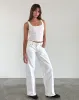 Low Rise Parallel Jeans in True White sold by Motel Rocks
