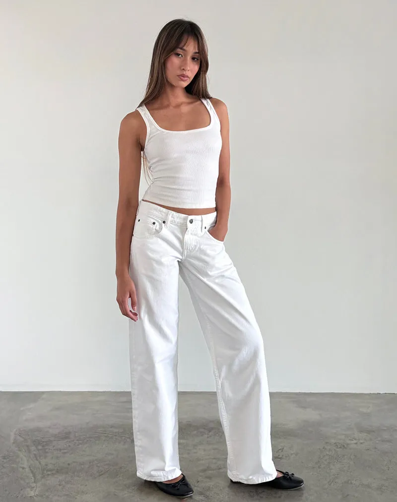 Low Rise Parallel Jeans in True White sold by Motel Rocks product image thumbnail 3