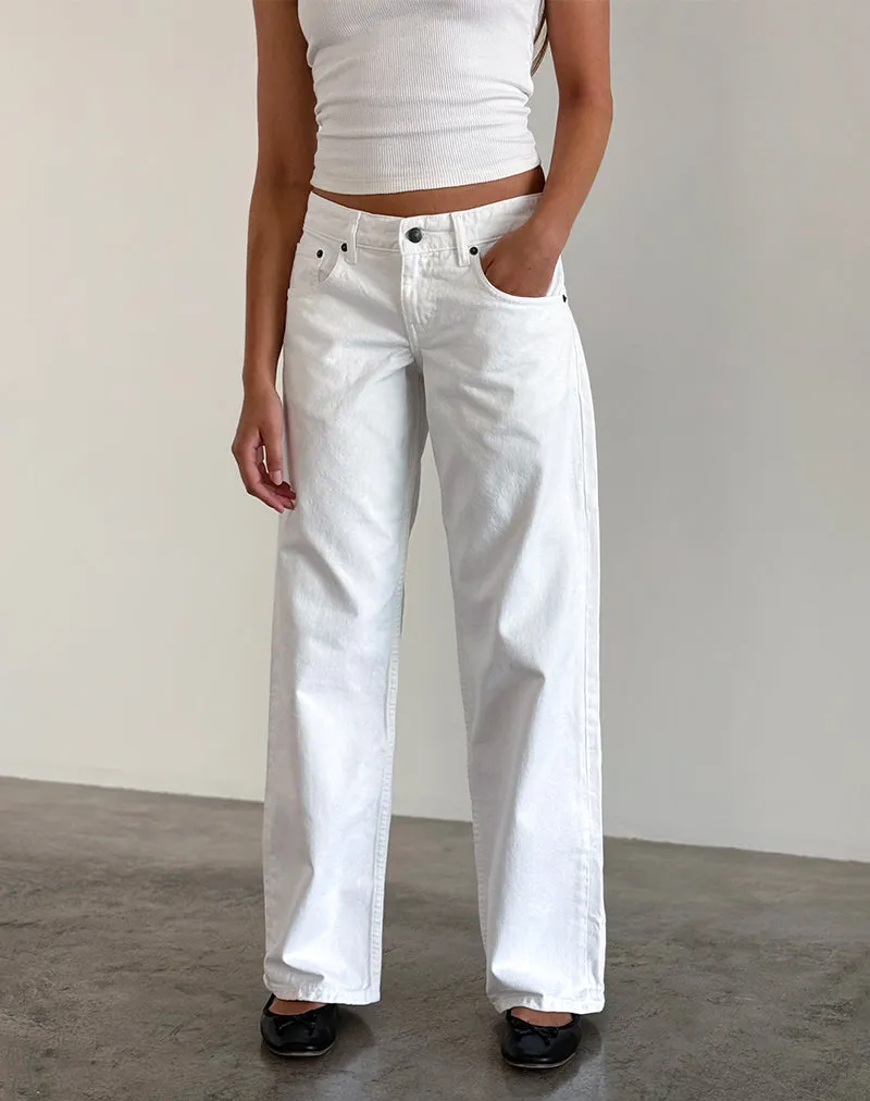 Low Rise Parallel Jeans in True White sold by Motel Rocks