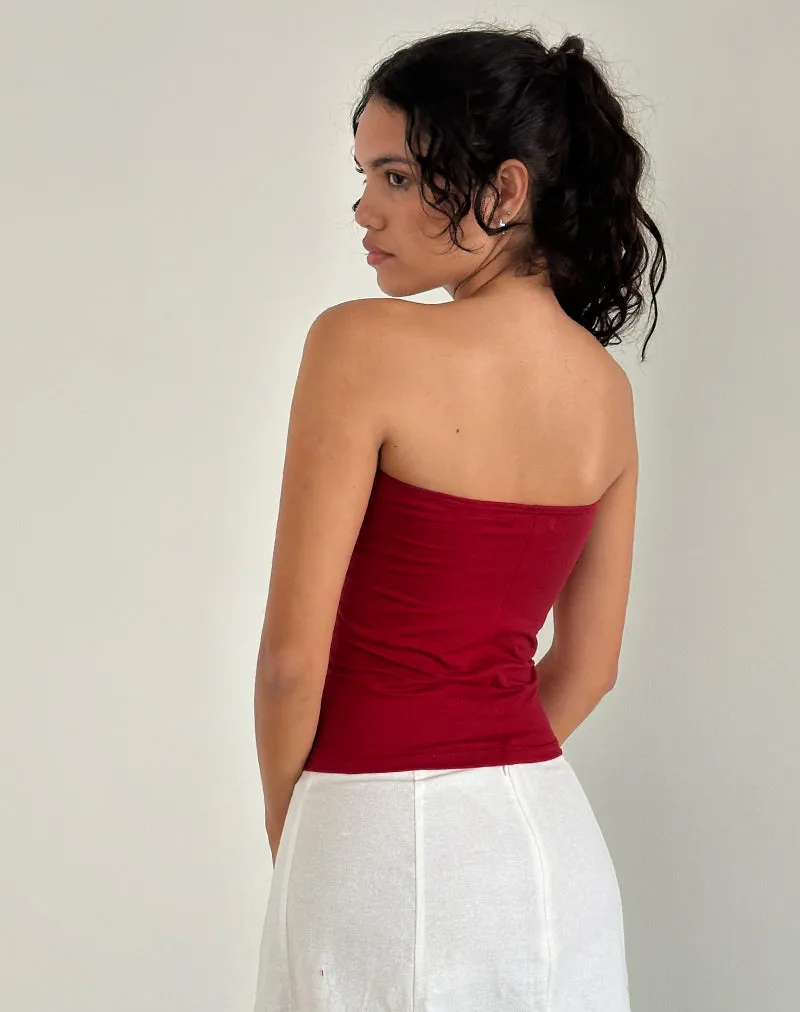Shaelo Bandeau Top in Adrenaline Red sold by Motel Rocks product image thumbnail 4