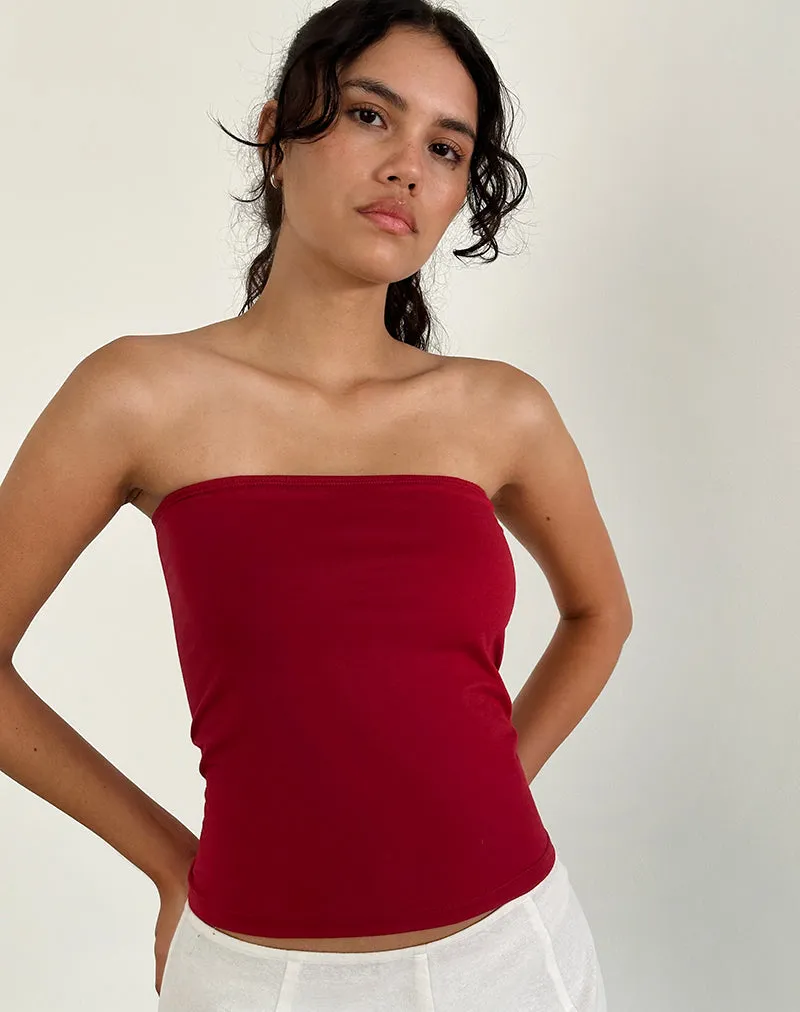 Shaelo Bandeau Top in Adrenaline Red sold by Motel Rocks product image thumbnail 5