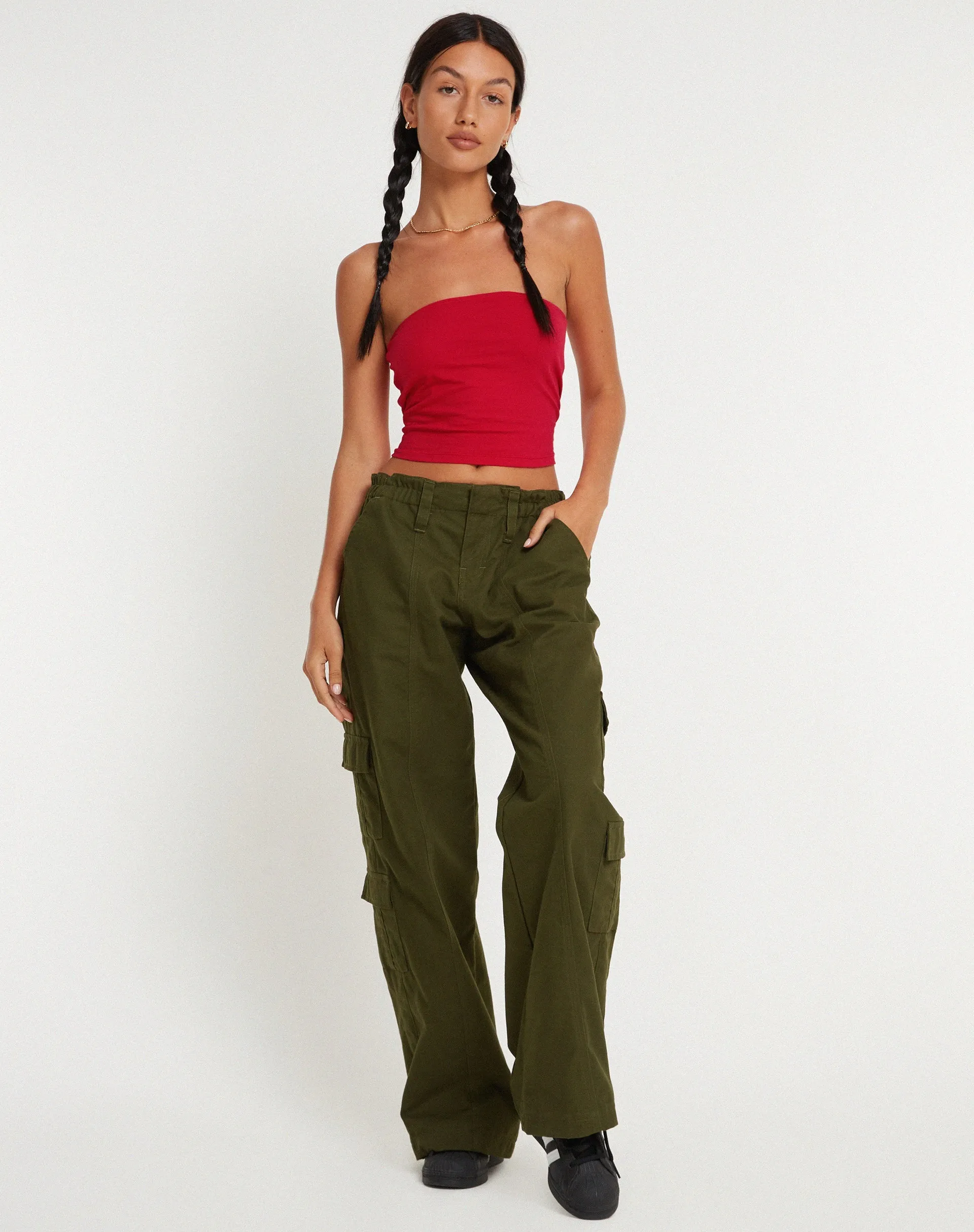 Shae Bandeau Top in Racing Red sold by Motel Rocks product image thumbnail 3