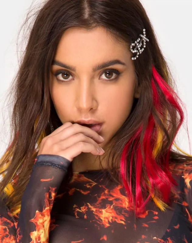 Hair Extension in Rebel Red by The Unicorn Glow sold by Motel Rocks