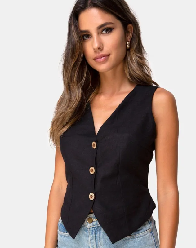 Divest Top in Black sold by Motel Rocks