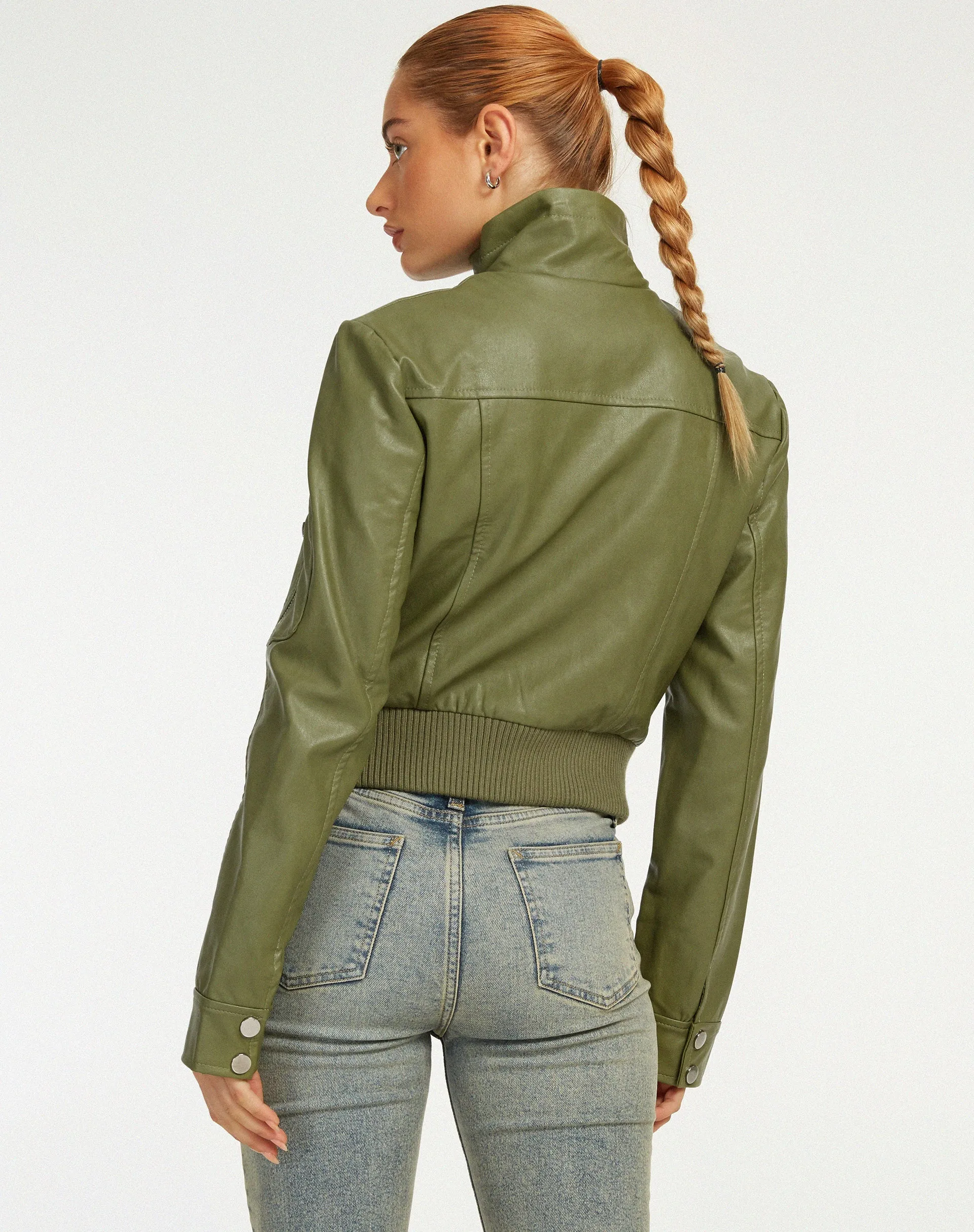 Loviana Jacket in PU Green sold by Motel Rocks product image thumbnail 3