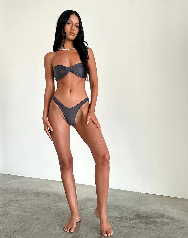 Farida Bikini Bottom in Dark Grey sold by Motel Rocks product image thumbnail 3
